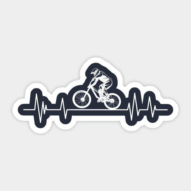 Bicycle Heartbeat,Cyclist Biker Heartbeat Biking Sticker by mezy